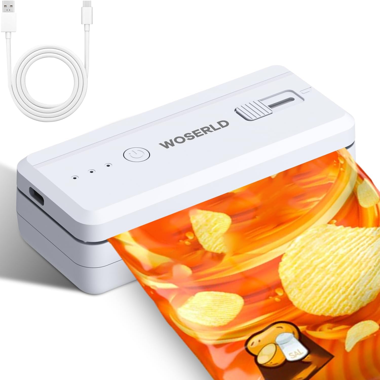 Food Snacks Chips - Mini Bag Sealer,Rechargeable Sealer Machine with
