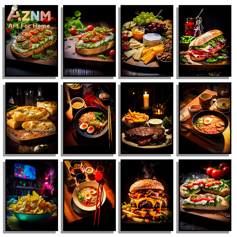Food Platter Snacks - AZNM Gourmet Food Canvas Poster Frameless