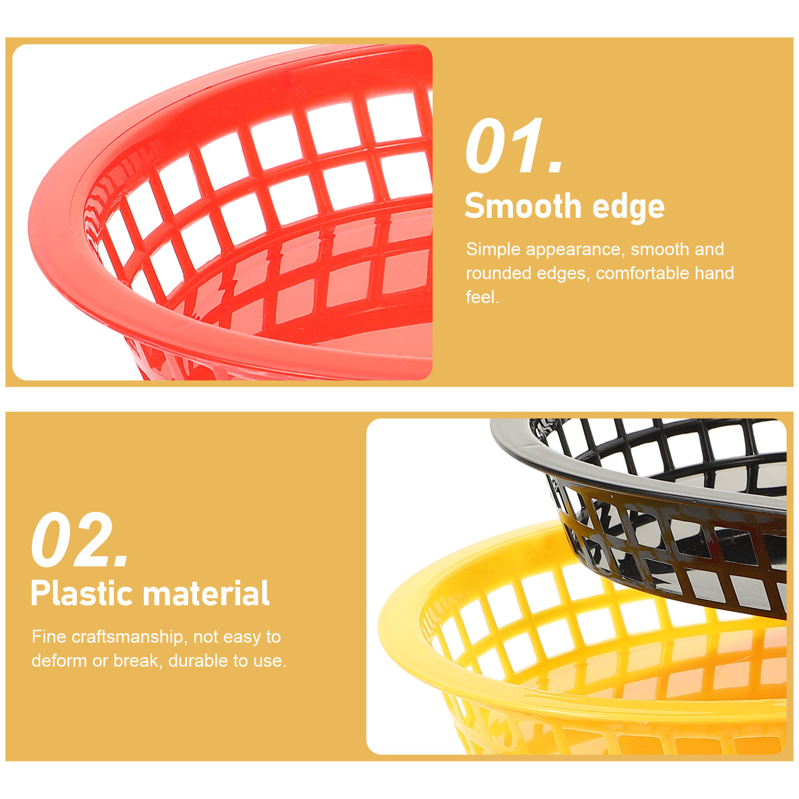 6Pcs French Fries Baskets Plas - Food Snacks Chips 评论和价格