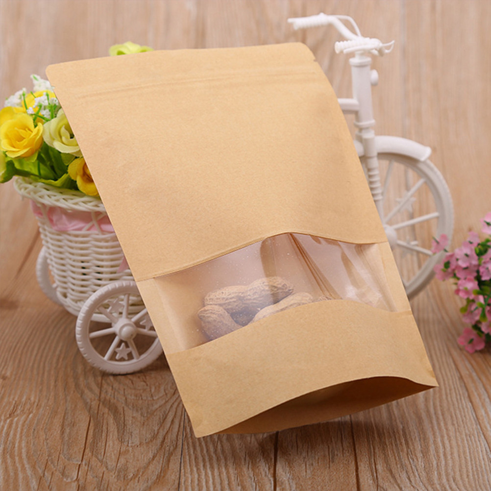 50Pcs Kraft Paper Zipper Seale - Food With Snacks 评论和价格