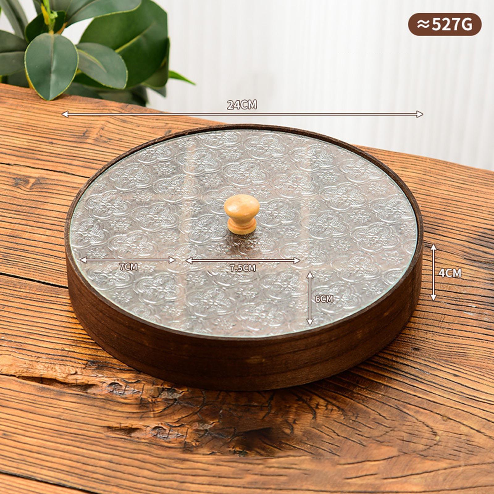 Wooden Glass Serving Bowl with - Food Platter Snacks 评论和价格