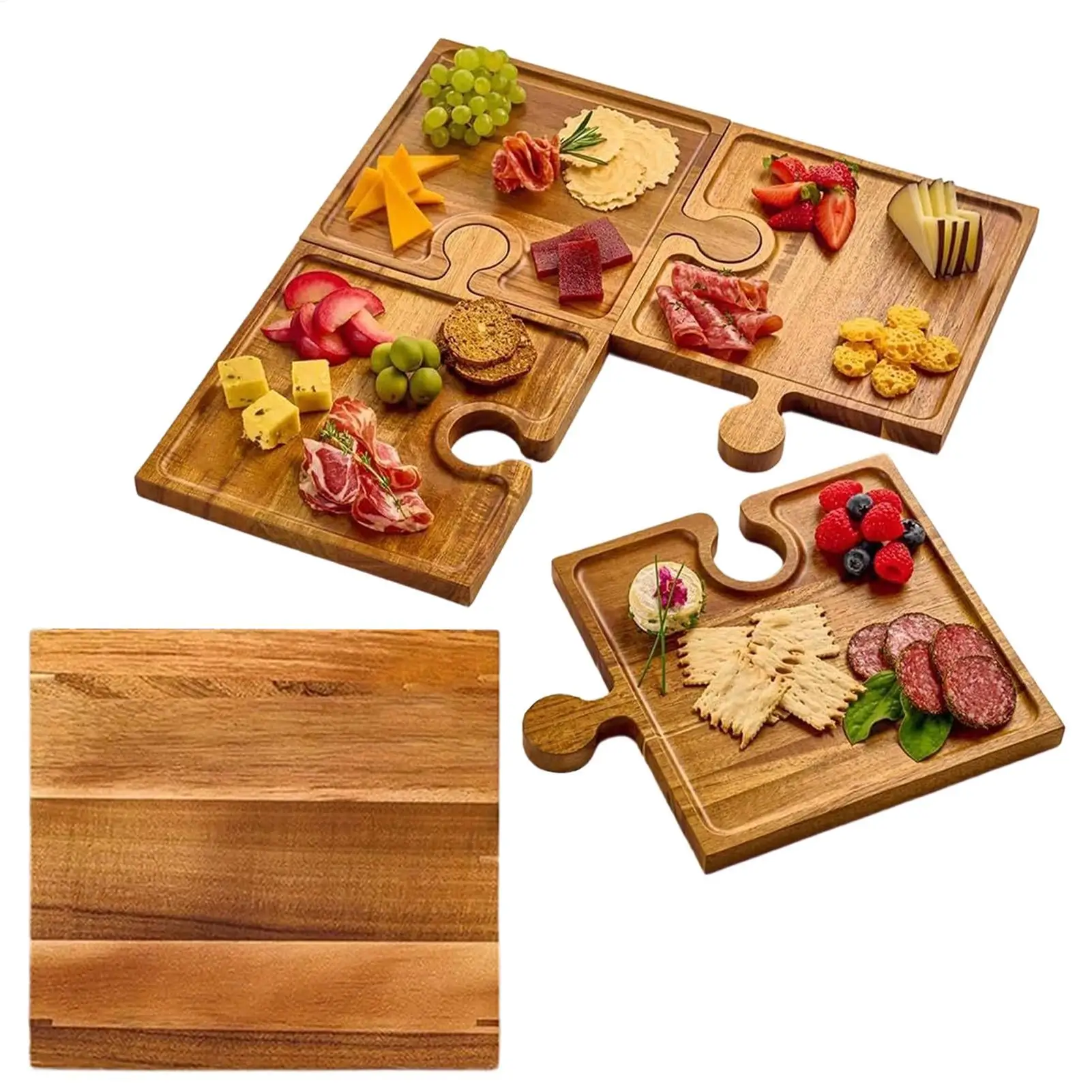 Puzzle Food Display Tray Woode - Food Platter Snacks 评论和价格