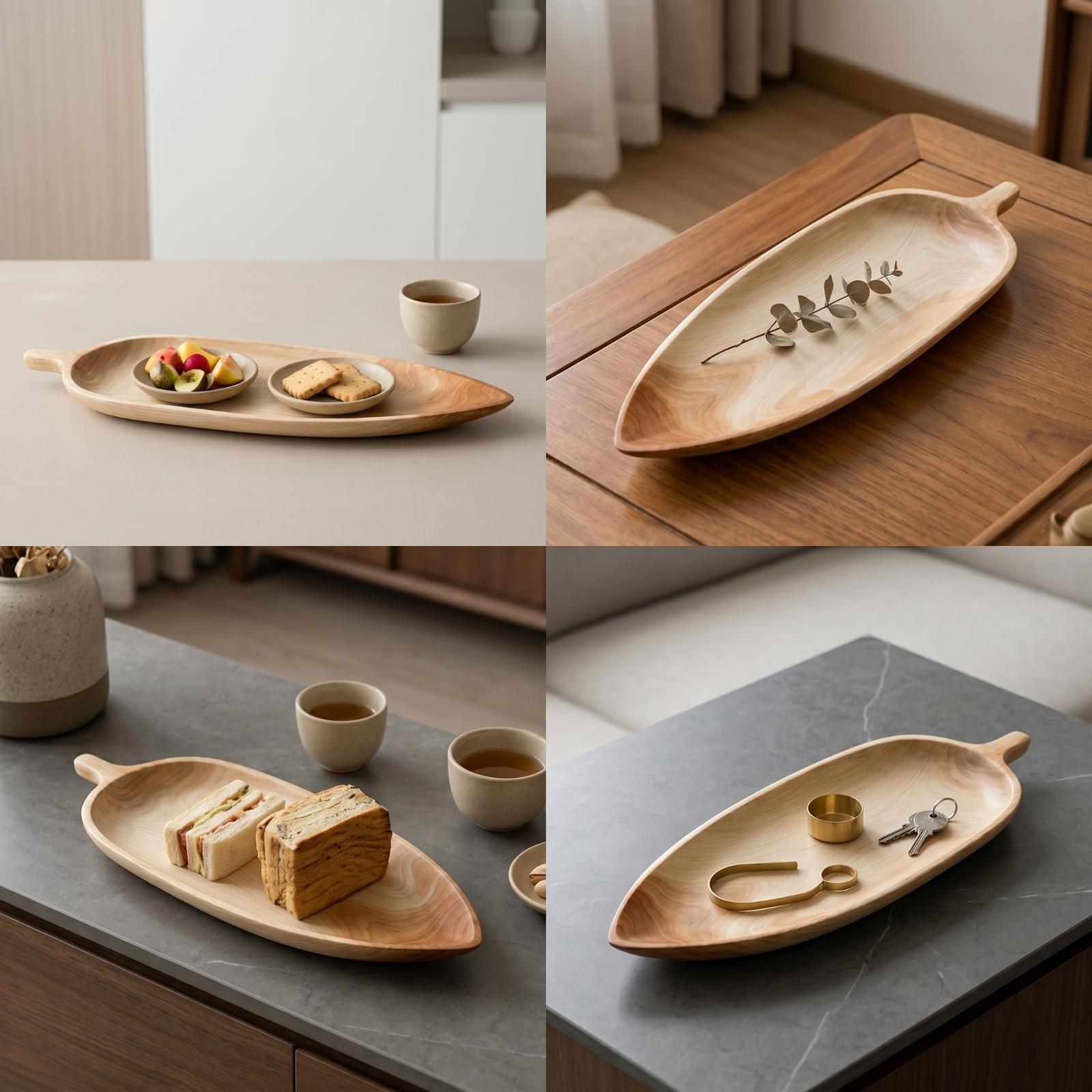 Elegant Beech Wood Serving Tra - Food Platter Snacks 评论和价格