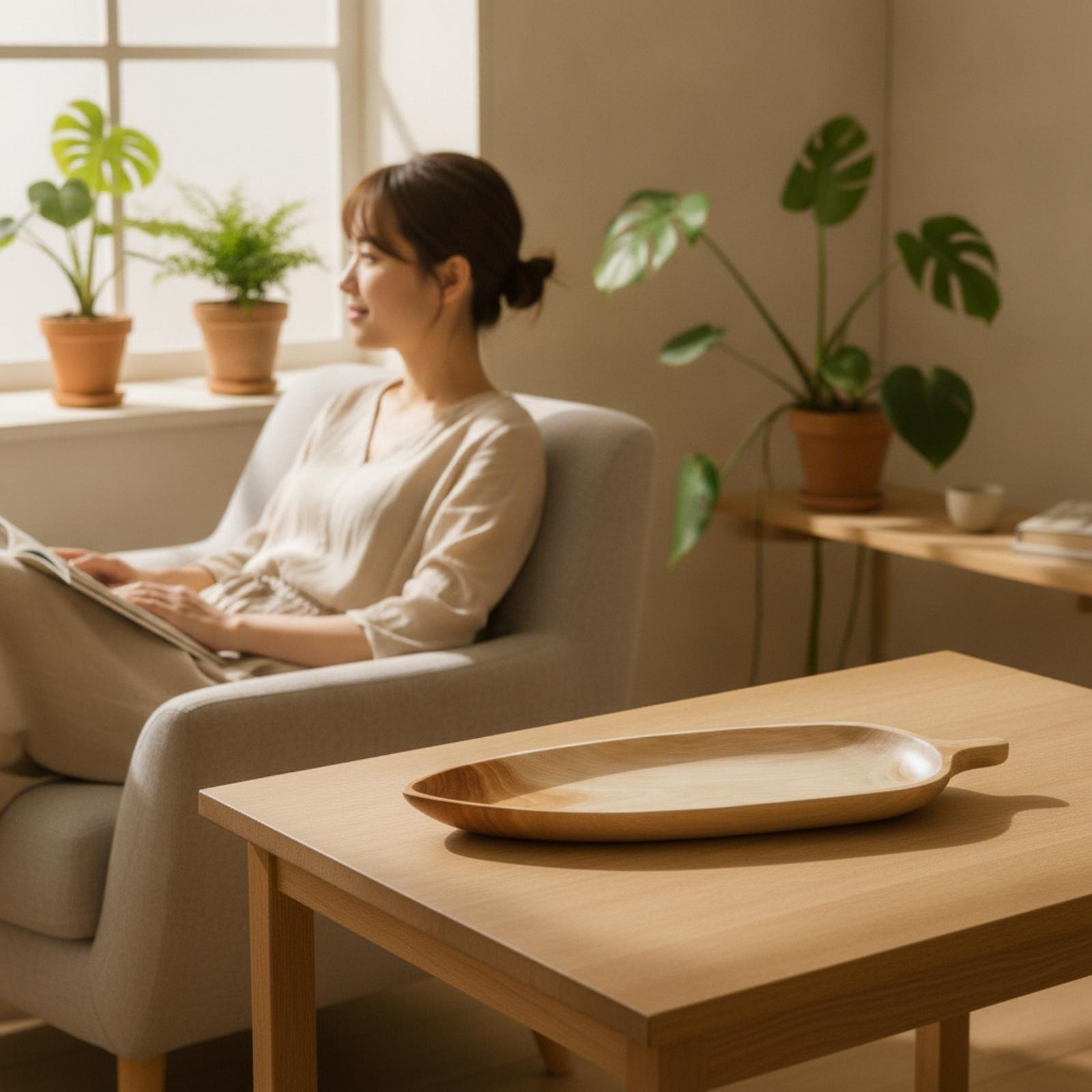 Elegant Beech Wood Serving Tra - Food Platter Snacks 评论和价格