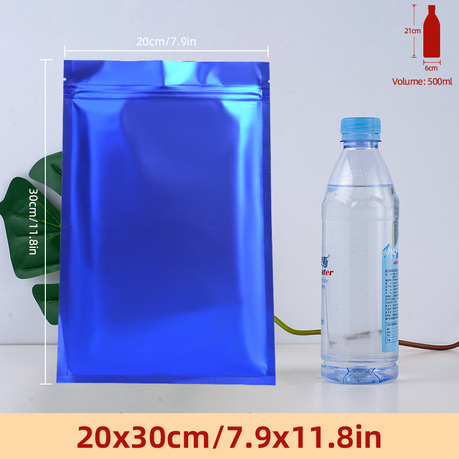100pcs Matte Blue Foil Zipper  - Food With Snacks 评论和价格