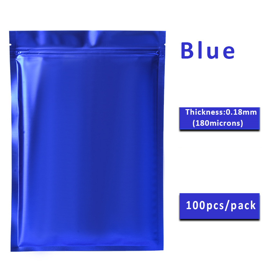 100pcs Matte Blue Foil Zipper  - Food With Snacks 评论和价格