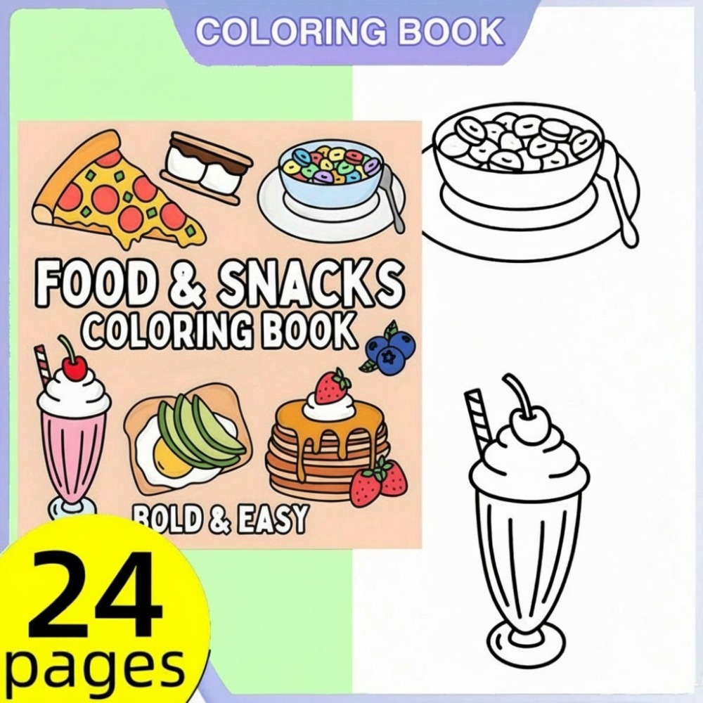 Food and Snacks Coloring Book  - Food And Snacks Coloring Pages 评论和价格