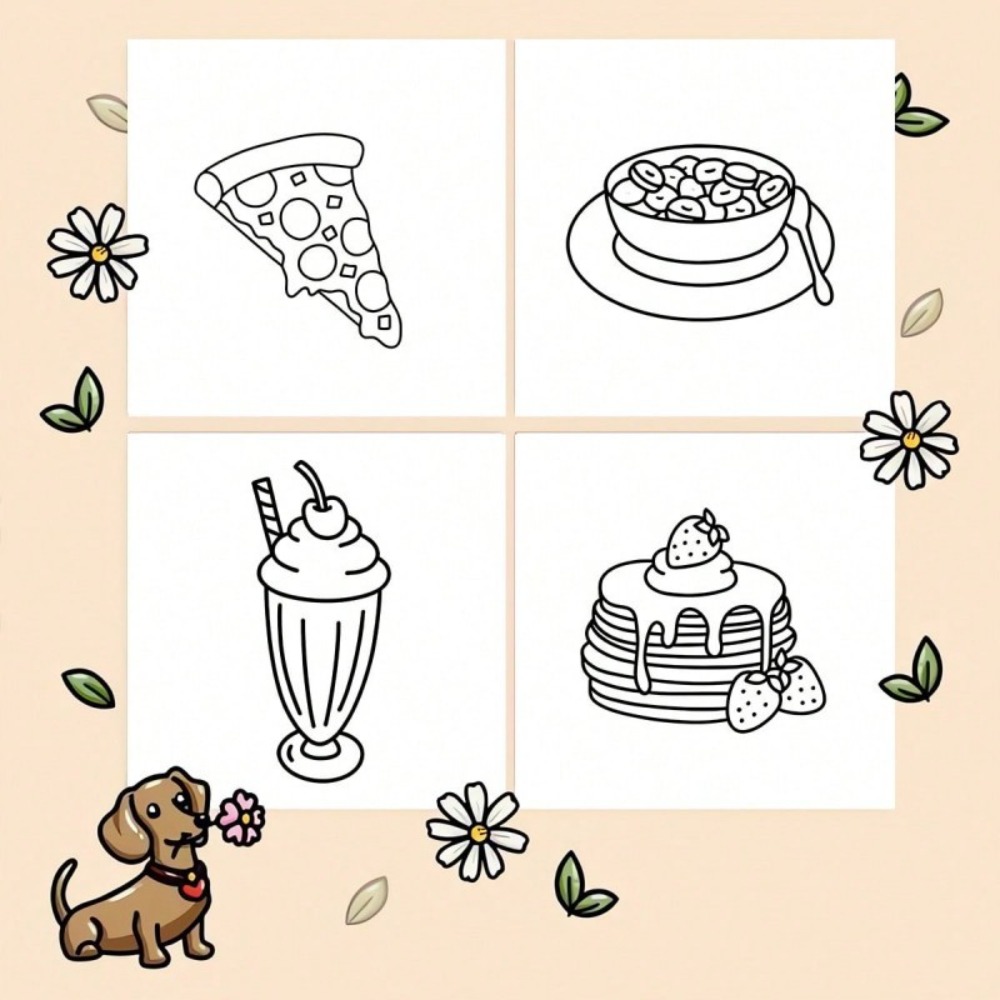 Food and Snacks Coloring Book  - Food And Snacks Coloring Pages 评论和价格
