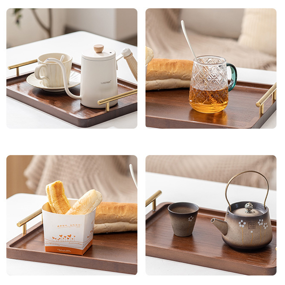 Wooden Serving Tray with Handl - Food Platter Snacks 评论和价格
