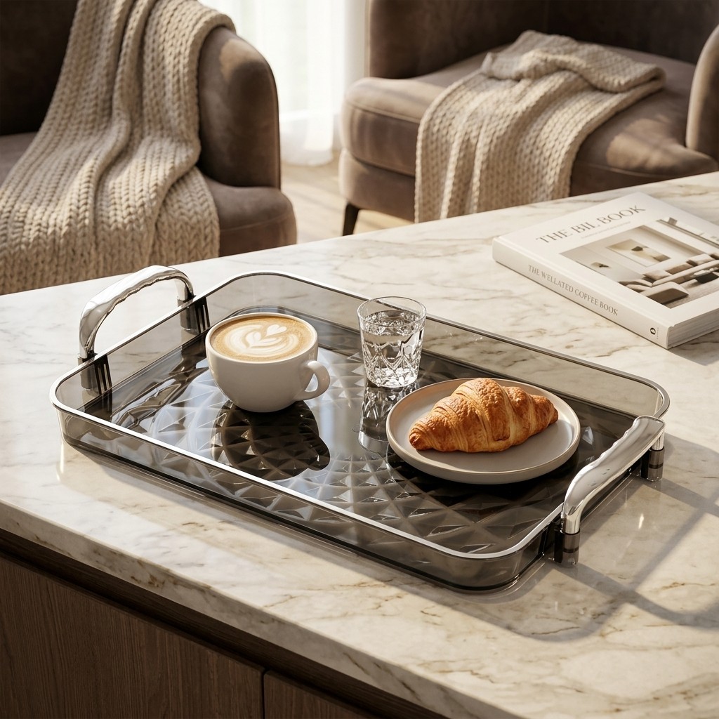 Clear Plastic Serving Tray wit - Food Platter Snacks 评论和价格