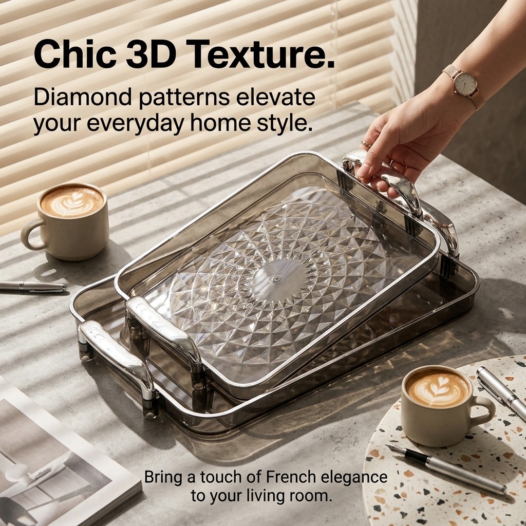 Clear Plastic Serving Tray wit - Food Platter Snacks 评论和价格
