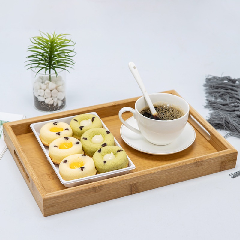 Natural Bamboo Serving Tray Se - Food Platter Snacks 评论和价格