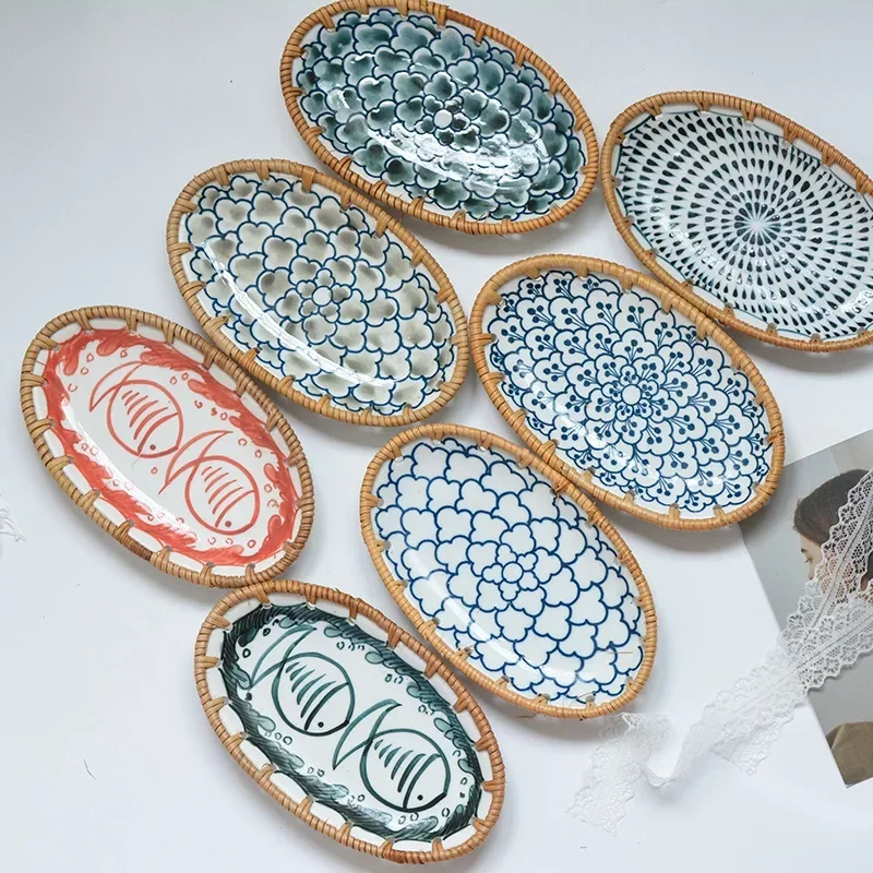 Japanese Rattan Woven Ceramic  - Dry Food Snacks 评论和价格